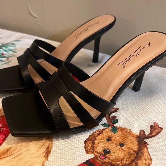NEW Women's Anne Michelle Square Toe Cut Out Strap Heels - 6.5 - Picture 4 of 5